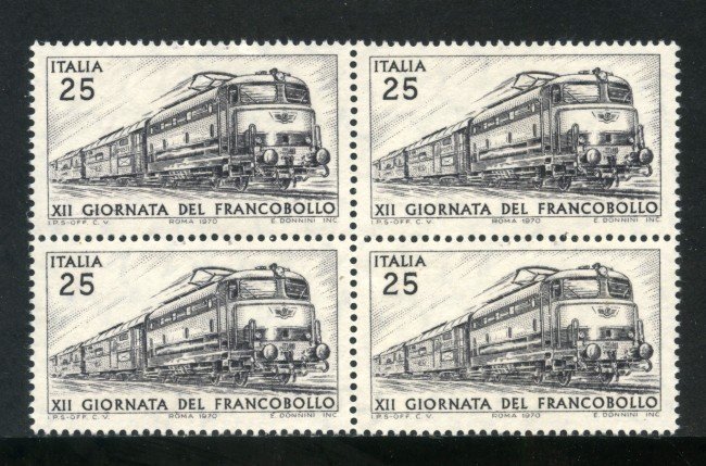 1970 - LOTTO/6536Q - REPUBBLICA - GIORNATA FRANCOBOLLO - QUARTINA NUOVI