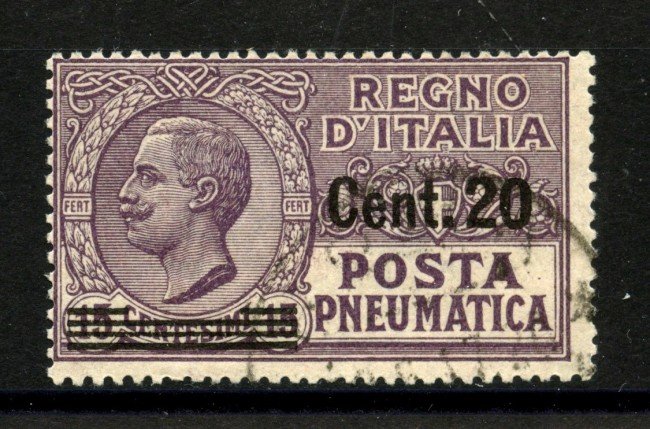 1924/25 - REGNO - LOTTO/40454 - 20 su 15 CENTESIMI POSTA PNEUMATICA - USATO