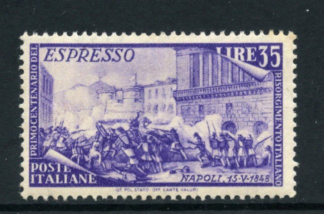 1948 - REPUBBLICA - LOTTO/43046 - 35 LIRE ESPRESSO CENTENARIO RISORGIMENTO NUOVO