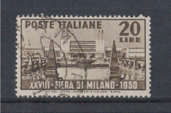 1950 - L0TTO/6092U - REPUBBLICA - 20 LIRE FIERA DI MILANO USATO