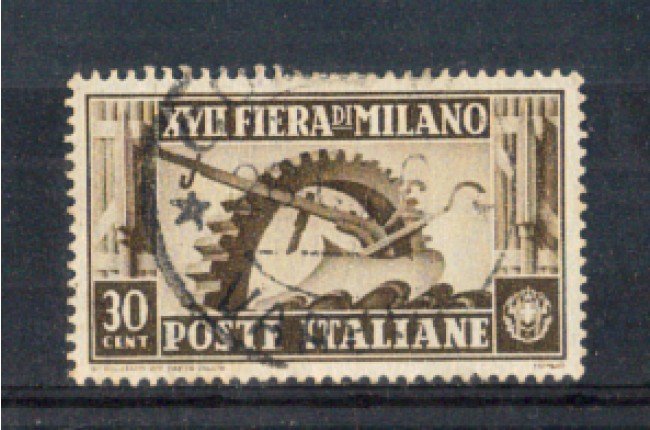 1936 - LOTTO/REG395U - REGNO - 30c. FIERA DI MILANO - USATO