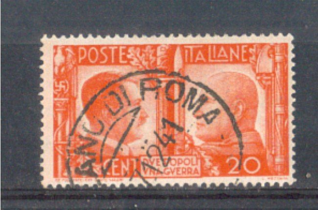 1941 - LOTTO/REG453U - REGNO - 20c. FRATELLANZA - USATO