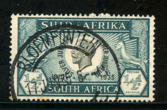 1935 - SUD AFRICA INGLESE - 1/2p. VERDE GIORGIO V° - USATO - LOTTO/29107
