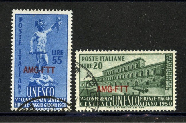 1950- TRIESTE A - LOTTO/40356 - CONFERENZA UNESCO 2v. - USATI