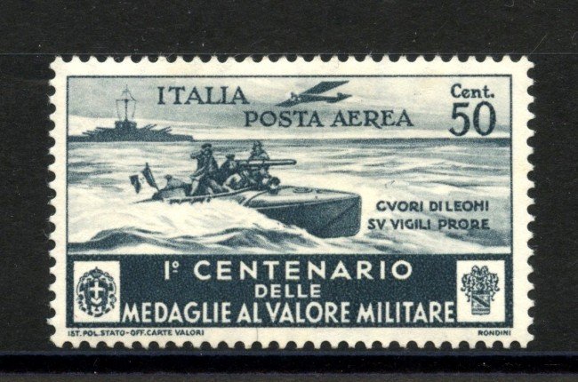 1934 - REGNO - LOTTO/39686 - MEDAGLIE AL VALORE 50c. POSTA AEREA - LING.