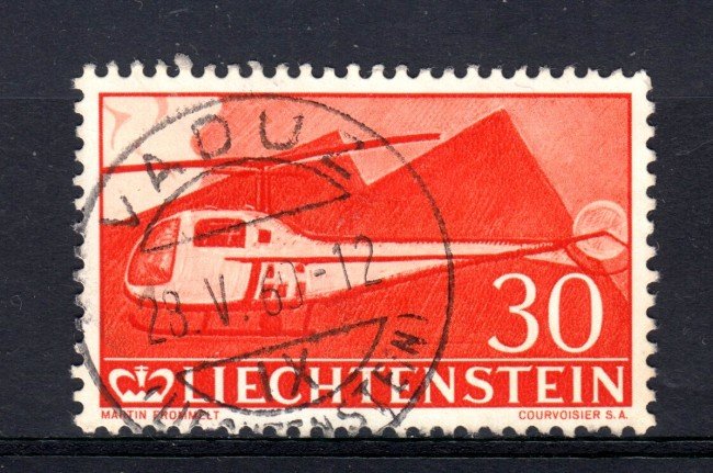 1960 - LIECHTENSTEIN - 30r. POSTA AEREA - USATO - LOTTO/32122