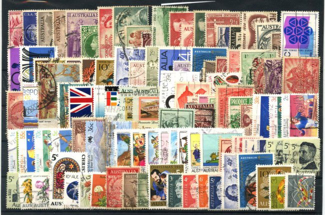 AUSTRALIA - LOTTO/43550B - COLLEZIONE DI 100 FRANCOBOLLI DIFFERENTI - USATI