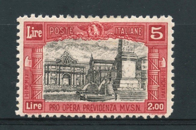 1928 - REGNO - 5+2 Lire PRO OPERE PREVIDENZA - LING.- LOTTO/25834