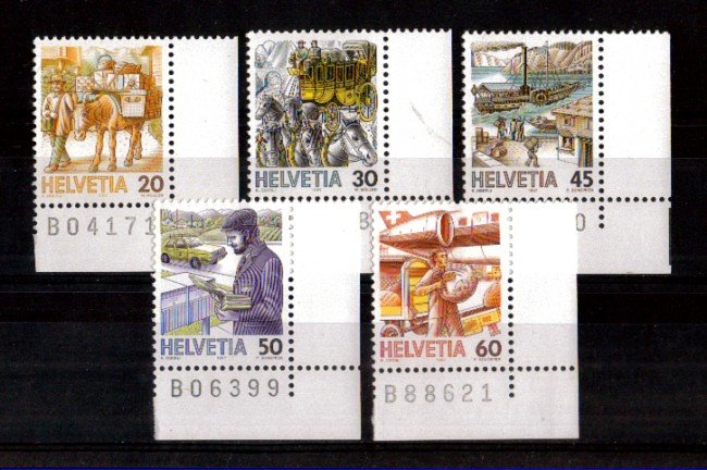 1987 - LOTTO/SVI1273CPN - SVIZZERA -  TRASPORTI POSTALI 5v. - NUOVI