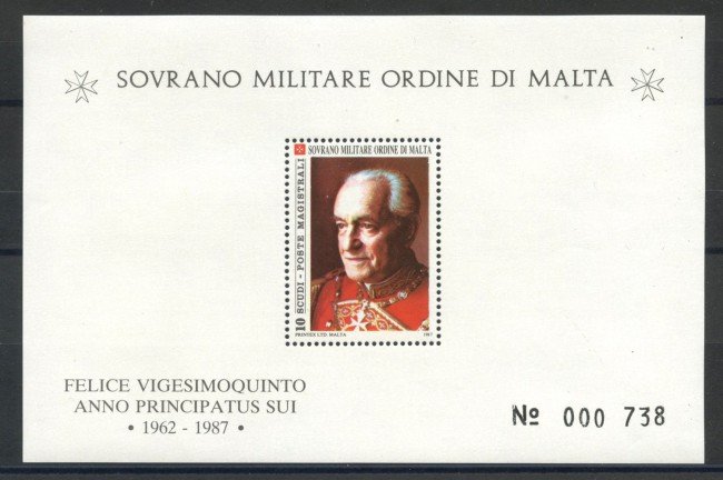 1987 - SOVRANO MILITARE DI MALTA - LOTTO/39277F - ANGELO DE MOJANA - FOGLIETTO NUOVO