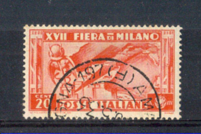 1936 - LOTTO/REG394U - REGNO - 20c. FIERA DI MILANO - USATO
