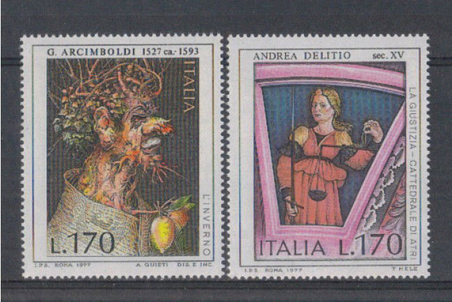 1977 - LOTTO/6664 - REPUBBLICA - ARTE ITALIANA 4° SERIE