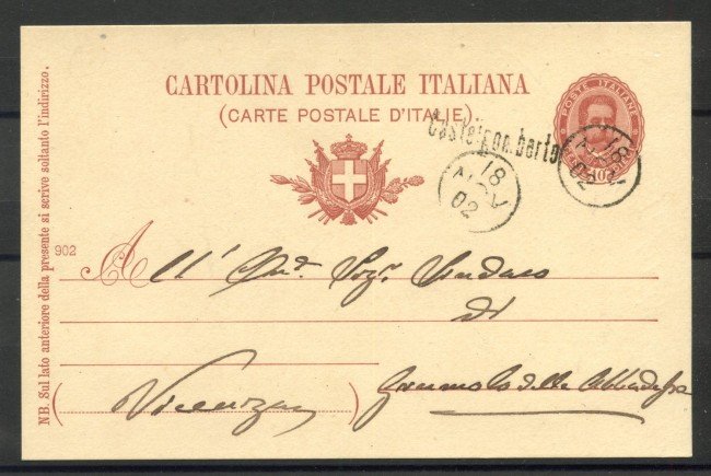 1902 - REGNO - LOTTO/42204 - ANNULLO CASTELGOBERTO SU CARTOLINA POSTALE