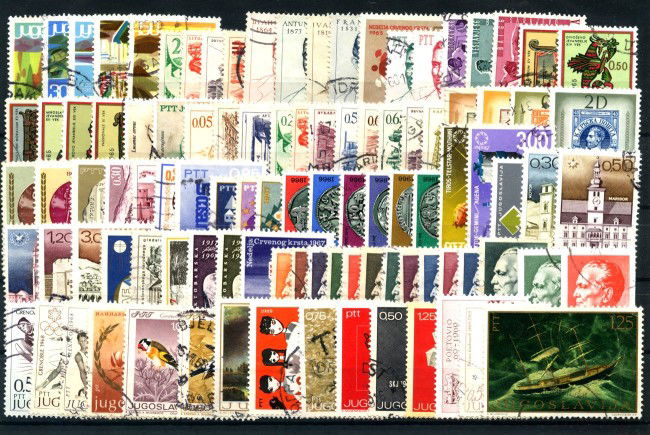 1965/1969 - JUGOSLAVIA - LOTTO/43171 - COLLEZIONE DI 100 FRANCOBOLLI USATI E/O NUOVI LINGUELLATI