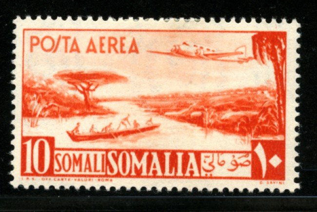 1950/51 - LOTTO/23094 - SOMALIA AFIS - 10 s. ARANCIO POSTA AEREA - LING.