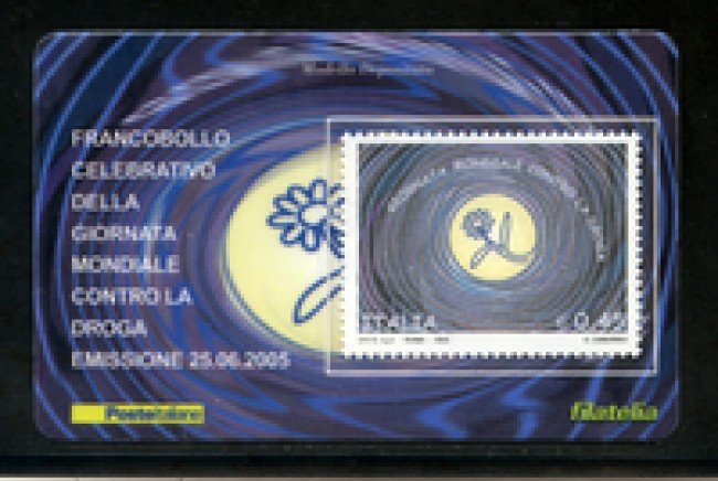 2005 - LOTTO/20962 - REPUBBLICA - 45c. LOTTA ALLA DROGA - TESSERA FILAT.