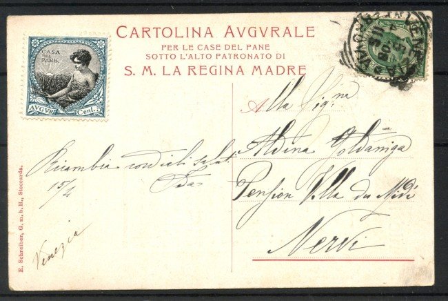 1908 - ITALIA - LOTTO/39917 - CARTOLINA AUGURALE CASE DEL PANE