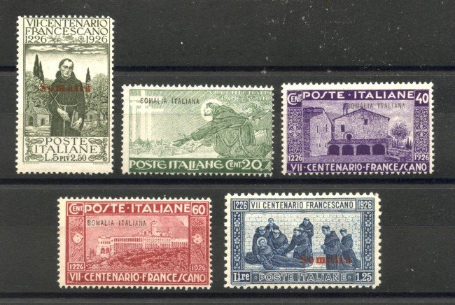 1926 - SOMALIA - LOTTO/40708 - SAN FRANCESCO 5v. - NUOVI