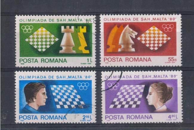 1980 - LOTTO/4973 - ROMANIA - OLIMPIADI SCACCHI 4v.