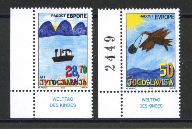 2002 - JUGOSLAVIA - GIOIA D'EUROPA 2v. - NUOVI - LOTTO/35580