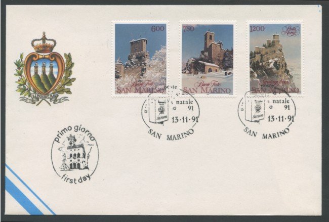 1991 - SAN MARINO - NATALE - BUSTA FDC