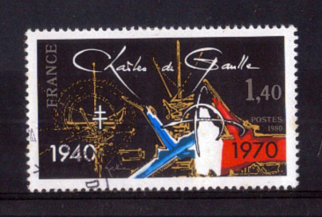 1980 - LOTTO/FRA2114U - FRANCIA - CHARLES DE GAULLE - USATO