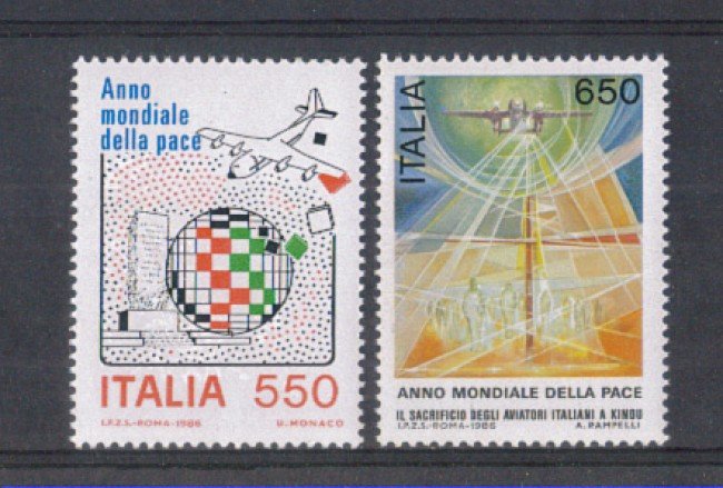 1986 - LOTTO/6865 - REPUBBLICA - ANNO DELLA PACE 2v. NUOVI