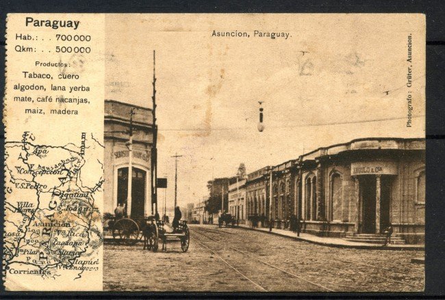 1925 - PARAGUAY - CARTOLINA ILLUSTRATA DI ASUNCION VIAGGIATA PER MILANO - LOTTO/10738