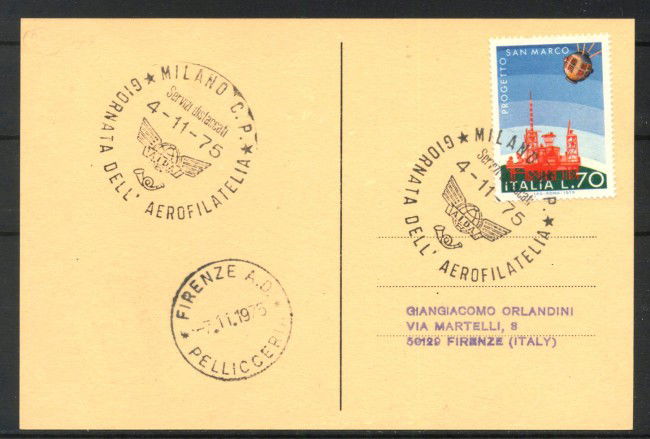 1975 - REPUBBLICA - LOTTO/42748 - MILANO GIORNATA DELL'AEROFILATELIA 
