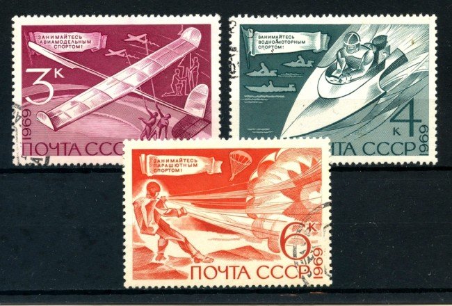 1969 - RUSSIA - SPORT TECNICI 3v. - USATI - LOTTO/26946