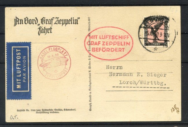 1930 - SVIZZERA - LOTTO/42339 - VOLO ZEPPELIN VIAGGIO IN SVIZZERA