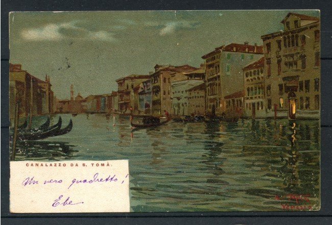 1900 - ITALIA - LOTTO/25180 - VENEZIA CARTOLINA A COLORI  CANALAZZO DA S.TOMA' - VIAGGIATA - 
