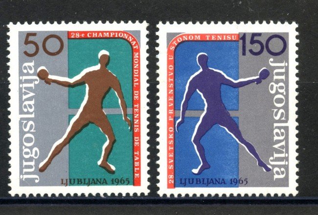 1965 - JUGOSLAVIA - TENNIS DA TAVOLO  2 v. - NUOVI - LOTTO/33862