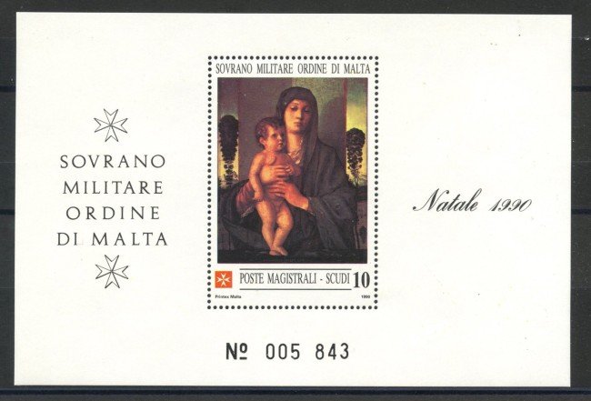 1990 - SOVRANO MILITARE DI MALTA - LOTTO/39222F - NATALE - FOGLIETTO NUOVO