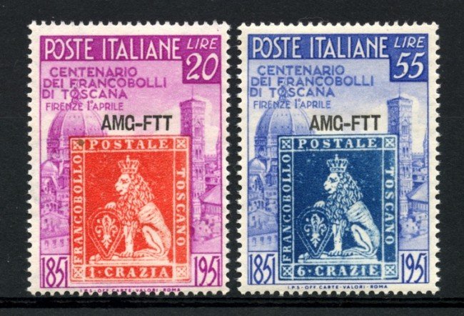 1951 - LOTTO/13238 - TRIESTE A - FRANCOBOLLI DI TOSCANA 2v. - NUOVI