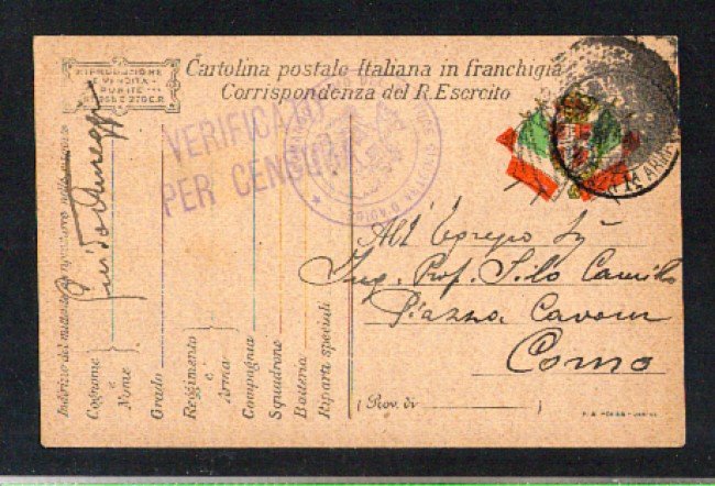 1915/18 - POSTA MILITARE - LOTTO DI 17 CARTOLINE POSTALI