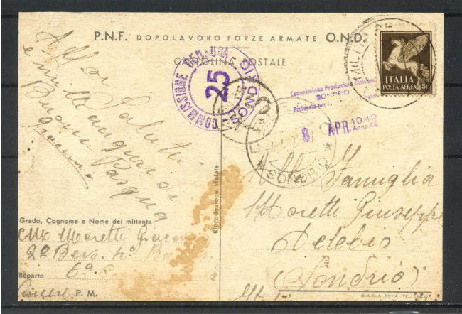 1942 - REGNO - LOTTO/42436 - CARTOLINA  POSTALE PER LE FORZE ARMATE  A TARIFFA SPECIALE