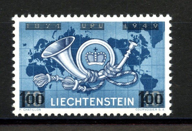 1950 - LIECHTENSTEIN - LOTTO/40921 - 75° U.P.U SOPRASTAMPATO - NUOVO