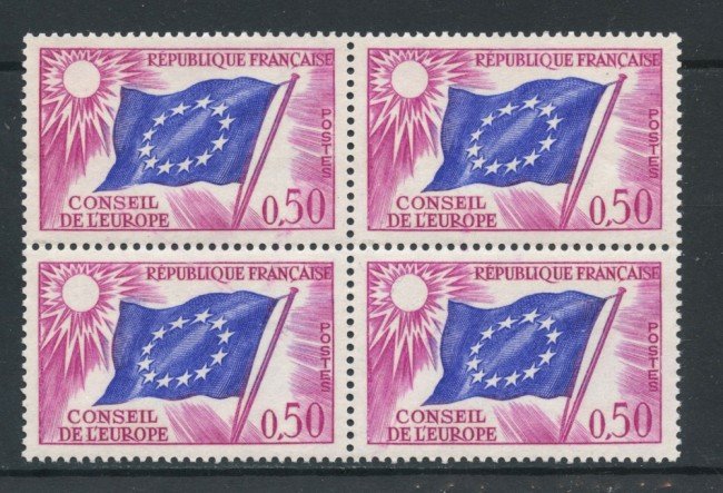 1963 - FRANCIA - 50 cent. CONSIGLIO D'EUROPA - QUARTINA NUOVI