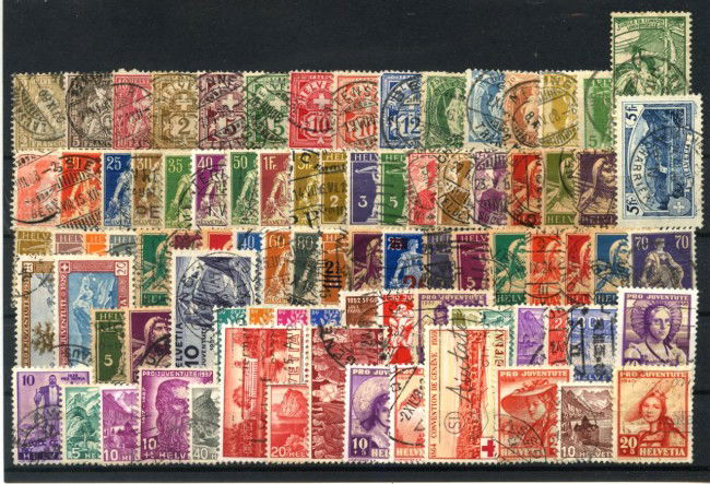 1862/1940 - SVIZZERA - LOTTO/42879 -  INSIEME DI 85 FRANCOBOLLI USATI DIFFERENTI