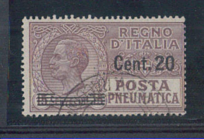 1924 - LOTTO/REGPN6UB - REGNO - 20 su15c. POSTA PNEUMATICA USATO