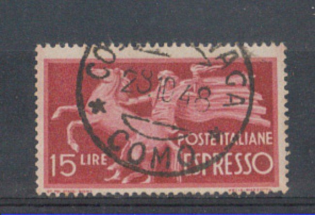 1945/51 - LOTTO/6018U  - REPUBBLICA - ESPRESSO 15 LIRE USATO