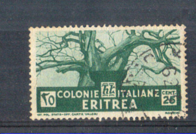 1933 - LOTTO/ERIT207U - ERITREA - 25c. VERDE PITTORICA - USATO