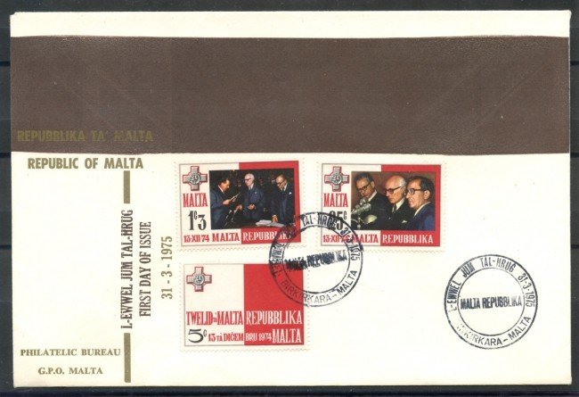 1975 - MALTA - PROCLAMAZIONE REPUBBLICA - BUSTA FDC - LOTTO/27749