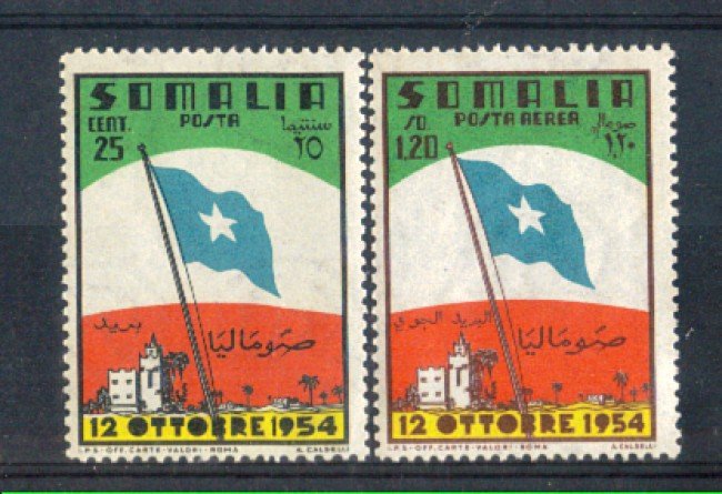1954 - LOTTO/9848N - SOMALIA AFIS - ISTITUZIONE DELLA BANDIERA 2v.