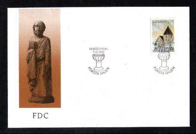 1992 - LOTTO/ALA64FDC - ALAND - CHIESA DI HAMMARLAND - BUSTA FDC