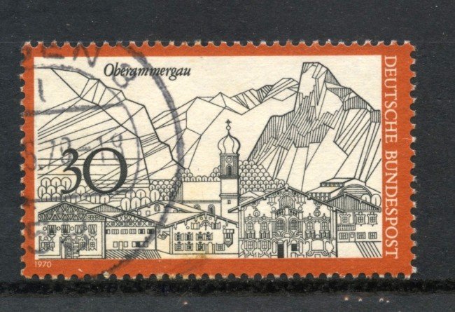 1970 - GERMANIA FEDERALE - 30p. VEDUTA DI OBERAMMERGAU - USATO - LOTTO/30978U