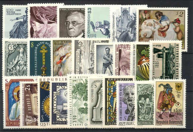 1967 - AUSTRIA - LOTTO/43658 - ANNATA COMPLETA 24v. NUOVI