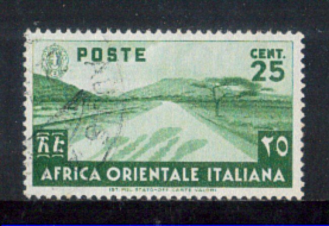 1938 - LOTTO/AOI7U - AFRICA ORIENTALE - 25c. VERDE - USATO
