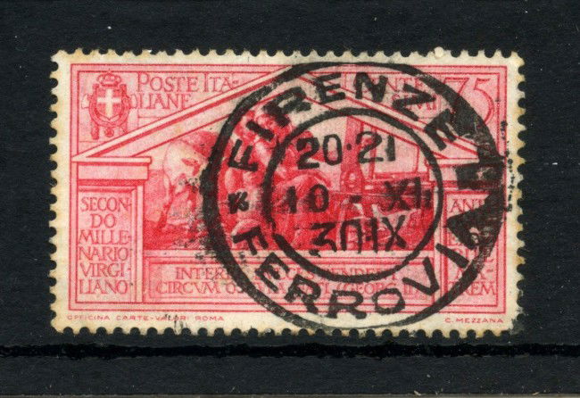 1930 - REGNO - LOTTO/43380B - 75 CENT. BIMILLENARIO DI VIRGILIO - USATO FIRENZE